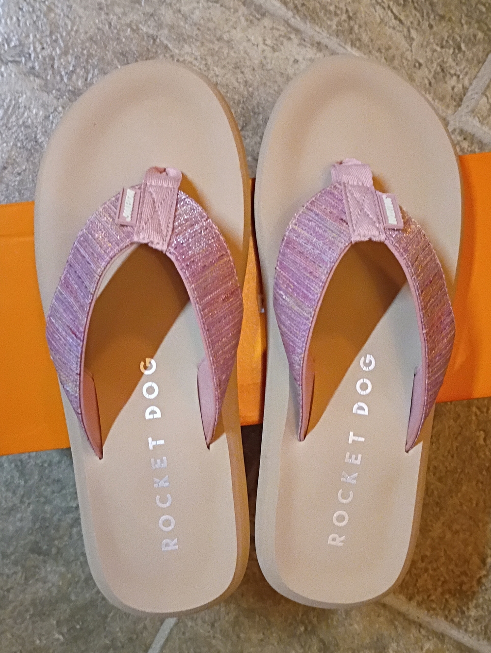Rocket Dog NWT/BOX Sparkle Pink Lavender Thong Sandals Women's Size 10 - Picture 3 of 16